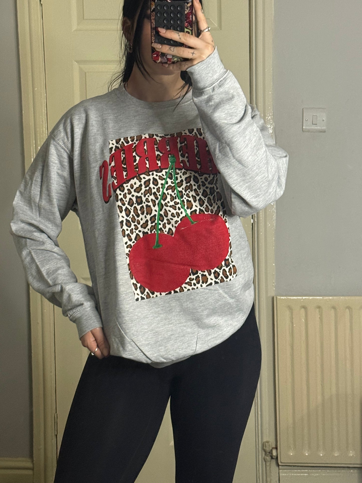 Leopard cherry jumper