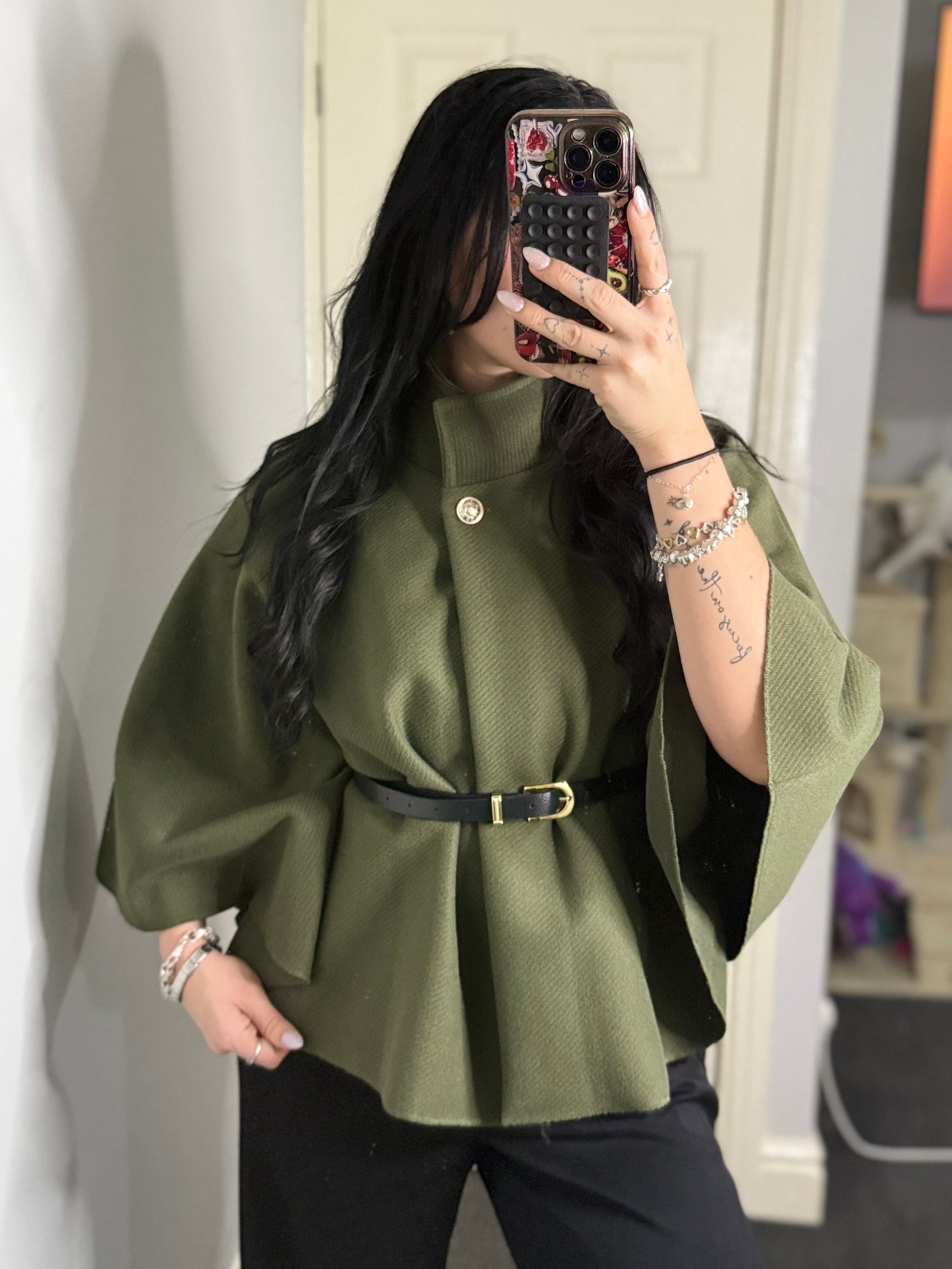 Super soft belted poncho
