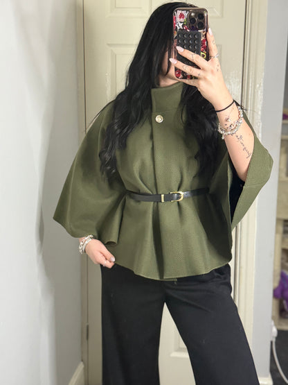 Super soft belted poncho