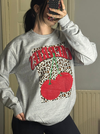 Leopard cherry jumper