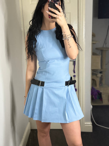 Pastel belt detailed skort