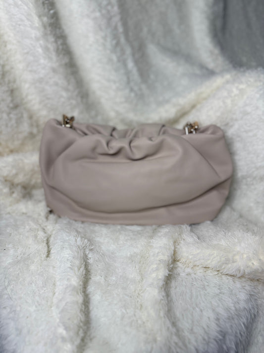 Ruched gold chain bag