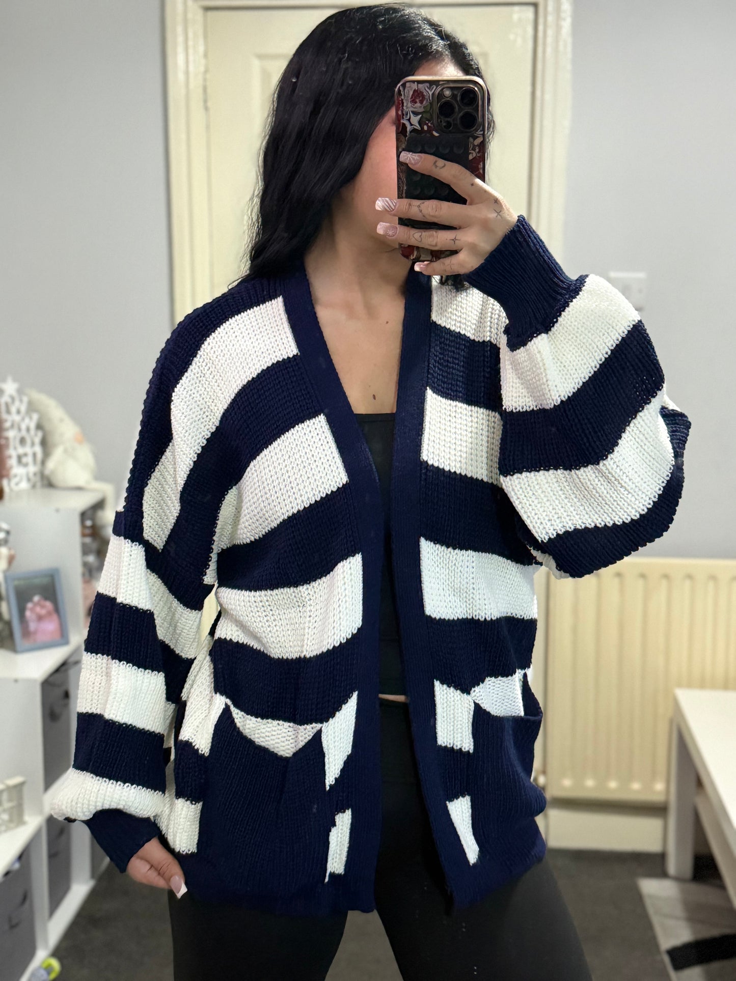 Stripe cozy cardigan