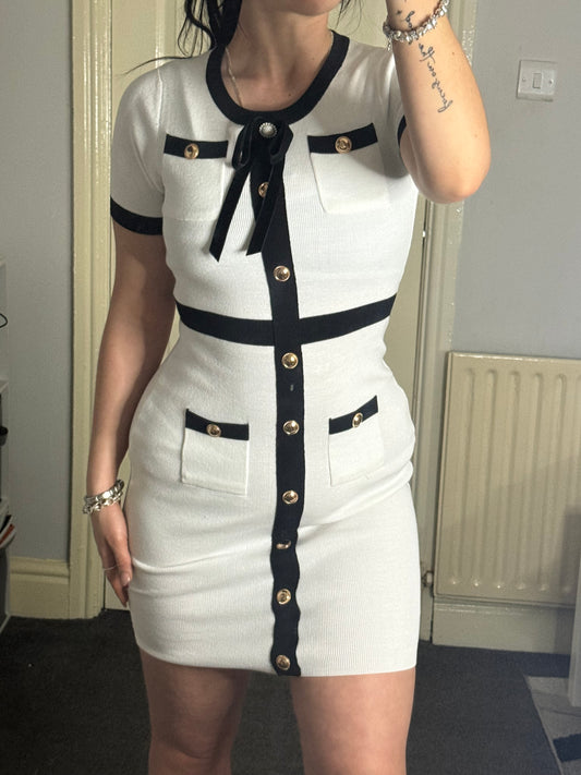 Black & white bow dress