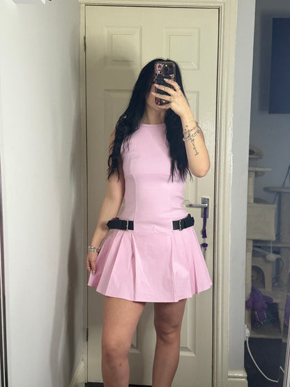 Pastel belt detailed skort
