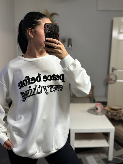 Peace before everything jumper