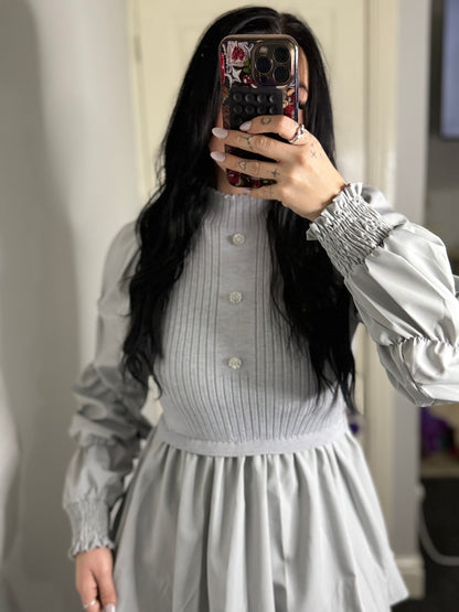Ribbed knit peplum blouse