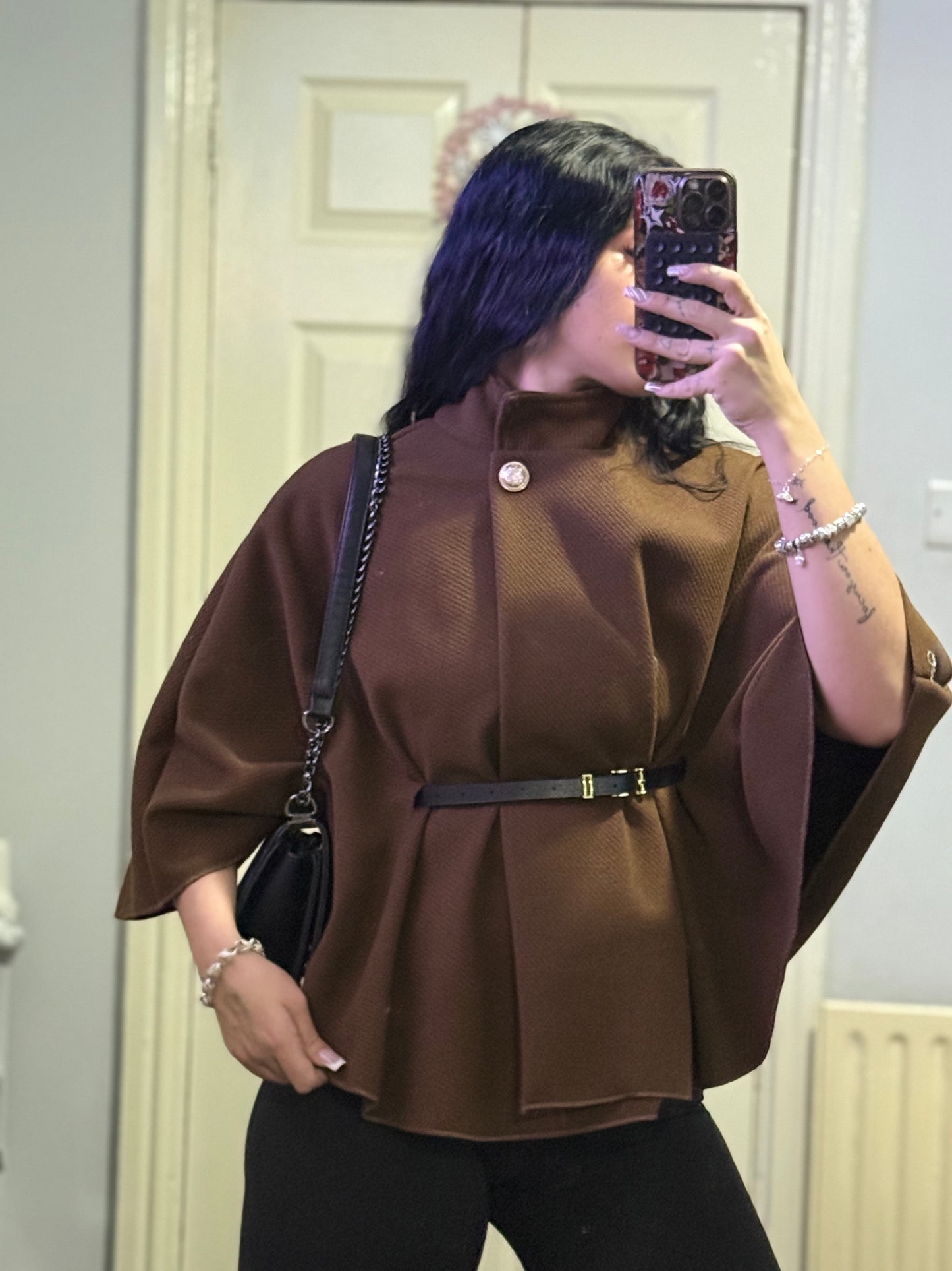 Super soft belted poncho