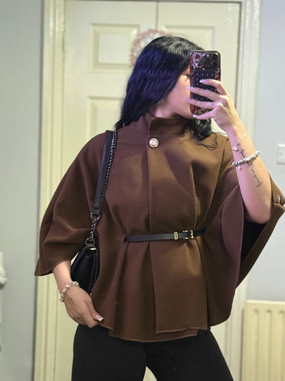 Super soft belted poncho