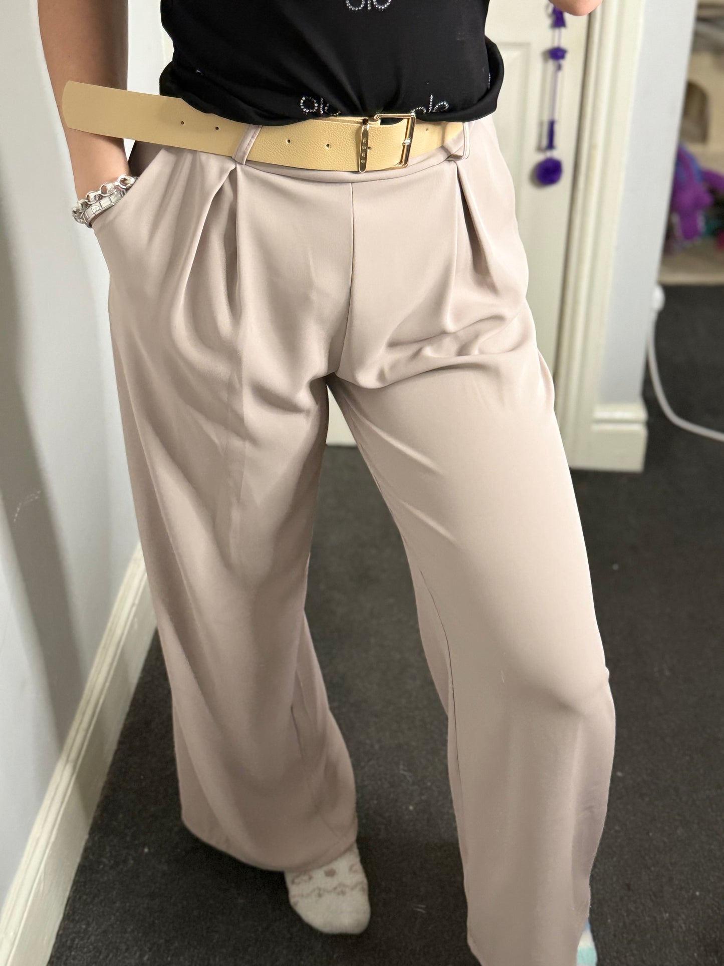 Smart flare trouser with belt