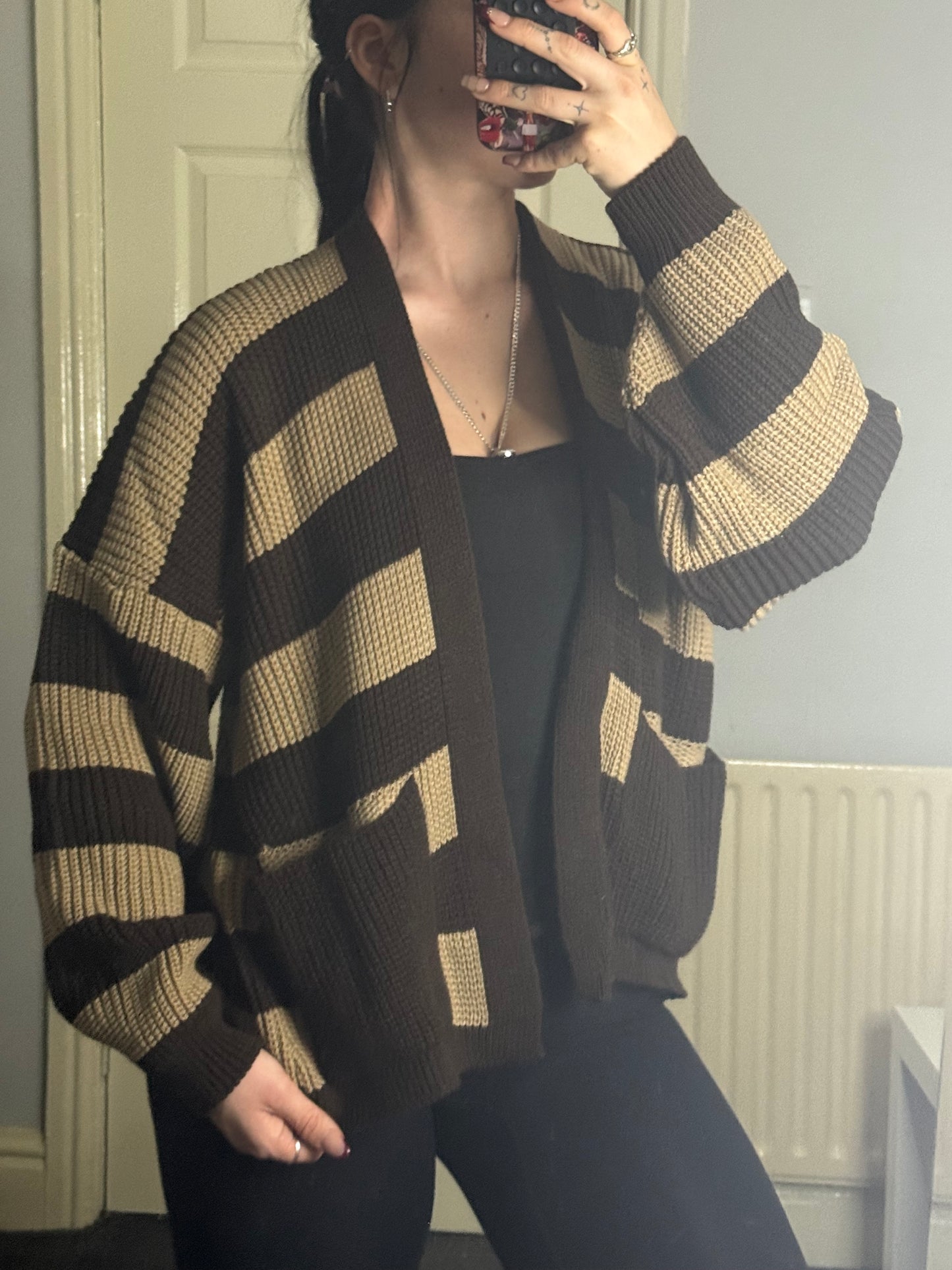 Stripe cozy cardigan