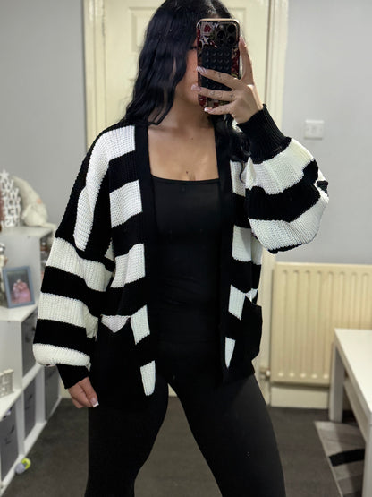 Stripe cozy cardigan