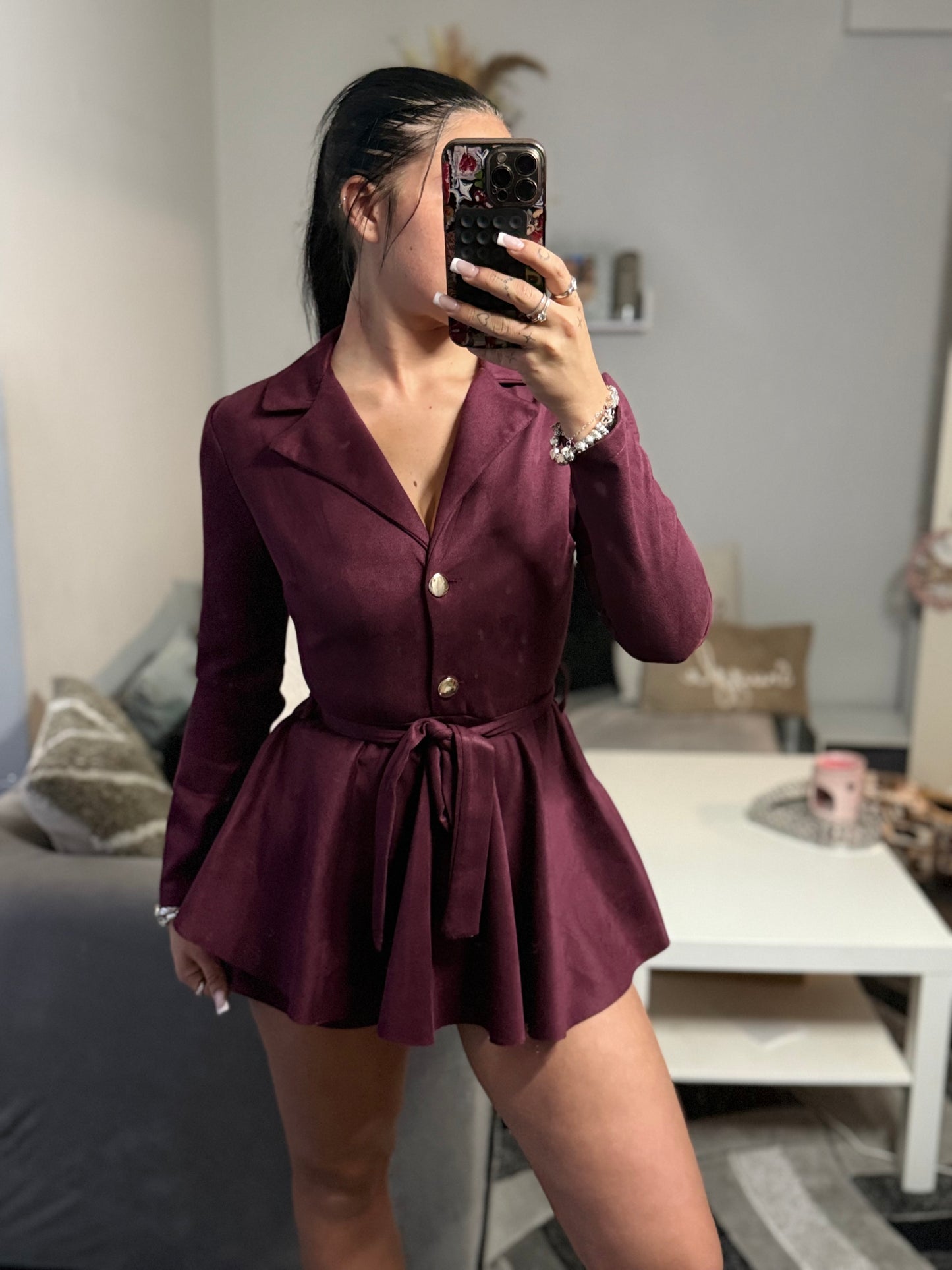 Suede Burgundy dress