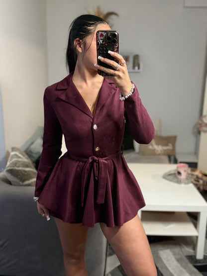 Suede Burgundy dress