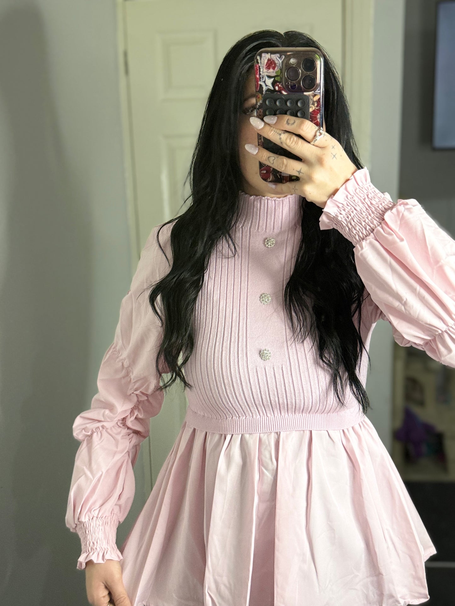 Ribbed knit peplum blouse
